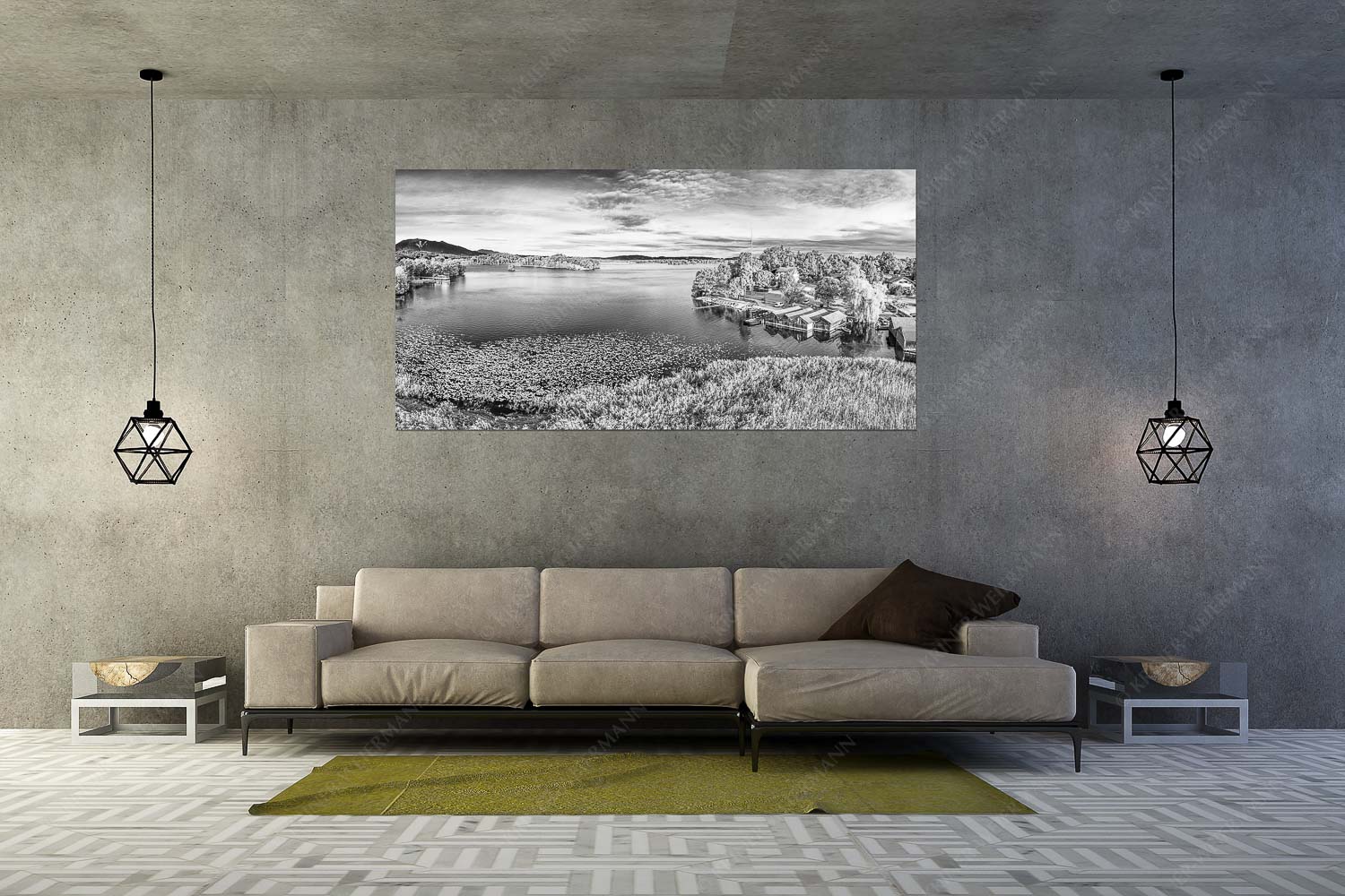 Sicherer Hafen – Größe ca. 200x100cm, Seitenverhältnis 2:1 — Seehausen am Staffelsee Blick über den Staffelsee bei Seehausen - Sicherer Hafen - Größe ca. 200x100cm, Seitenverhältnis 2:1 - Seehausen am Staffelsee - weitere Infos unter https://www.kriner-weiermann.de
