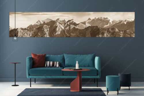Blick ins Soiern- und Karwendelgebirge - Soiern und Karwendel - Größe ca. 350x70cm, Seitenverhältnis 5:1 - Schöttlkar- und Soiernspitze - weitere Infos unter https://www.kriner-weiermann.de