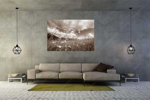 Die Hochstraße zwischen Krün und Mittenwald ist durch ihre artenreichen Wiesen geprägt - Sommer - Größe ca. 180x120cm, Seitenverhältnis 3:2 - Blumenwiese mit Karwendel - weitere Infos unter https://www.kriner-weiermann.de