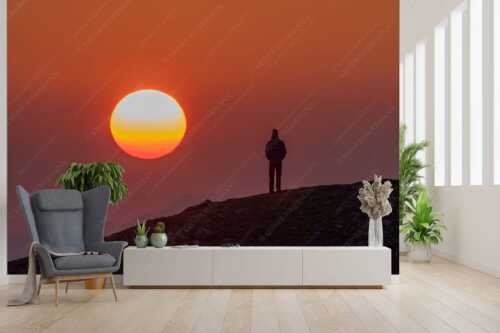 Glutrot geht die Sonne an diesem herrlichen Frühlingsmorgen über dem Estergebirgen auf - Sonnenaufgang - Größe ca. 300x200cm, Seitenverhältnis 3:2 - Morgenstimmung im Wetterstein - weitere Infos unter https://www.kriner-weiermann.de