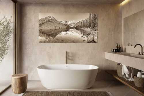 Blick über Soiernsee zur Schöttlkarspitze - Spiegelglatt - Größe ca. 180x90cm, Seitenverhältnis 2:1 - Spiegelung am Soiernsee mit Schöttlkarspitze - weitere Infos unter https://www.kriner-weiermann.de
