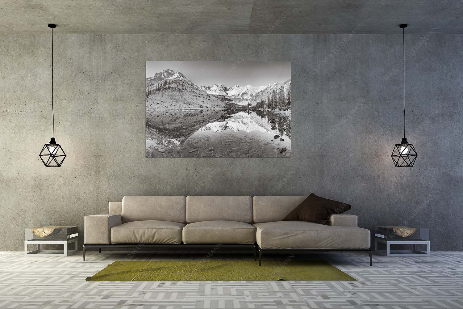 Spiegelglatt – Größe ca. 180x120cm, Seitenverhältnis 3:2 — Spiegelung am Soiernsee mit Schöttlkarspitze Blick über Soiernsee zur Schöttlkarspitze - Spiegelglatt - Größe ca. 180x120cm, Seitenverhältnis 3:2 - Spiegelung am Soiernsee mit Schöttlkarspitze - weitere Infos unter https://www.kriner-weiermann.de