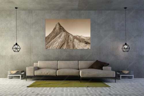Bergsteiger unterwegs auf der Ferrata kurz vor dem Alpspitzgipfel im Wettersteingebirge - Spitze - Größe ca. 180x120cm, Seitenverhältnis 3:2 - Bergsteiger an der Ferrata der Alpspitze - weitere Infos unter https://www.kriner-weiermann.de