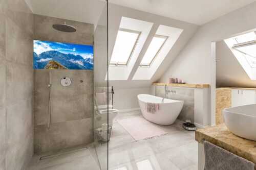 Blick vom Feldernjoch im Wetterstein auf die Mieminger Kette - Standpunkt - Größe ca. 100x50cm, Seitenverhältnis 2:1 - Wanderer am Feldernjoch - weitere Infos unter https://www.kriner-weiermann.de