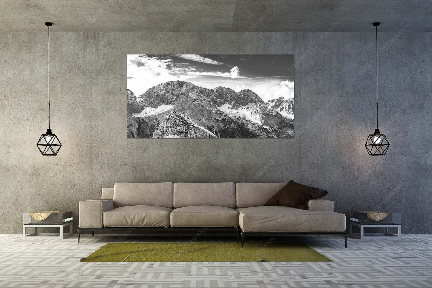 Standpunkt – Größe ca. 200x100cm, Seitenverhältnis 2:1 — Wanderer am Feldernjoch Blick vom Feldernjoch im Wetterstein auf die Mieminger Kette - Standpunkt - Größe ca. 200x100cm, Seitenverhältnis 2:1 - Wanderer am Feldernjoch - weitere Infos unter https://www.kriner-weiermann.de