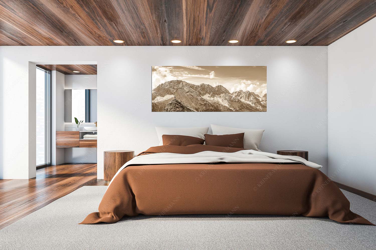 Standpunkt – Größe ca. 200x80cm, Seitenverhältnis 2,5:1 — Wanderer am Feldernjoch Blick vom Feldernjoch im Wetterstein auf die Mieminger Kette - Standpunkt - Größe ca. 200x80cm, Seitenverhältnis 2,5:1 - Wanderer am Feldernjoch - weitere Infos unter https://www.kriner-weiermann.de