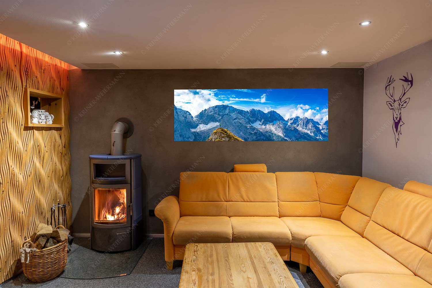 Standpunkt – Größe ca. 180x60cm, Seitenverhältnis 3:1 — Wanderer am Feldernjoch Blick vom Feldernjoch im Wetterstein auf die Mieminger Kette - Standpunkt - Größe ca. 180x60cm, Seitenverhältnis 3:1 - Wanderer am Feldernjoch - weitere Infos unter https://www.kriner-weiermann.de