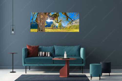 Großer Ahornboden im Karwendelgebirge - Stille Zeugen - Größe ca. 175x70cm, Seitenverhältnis 2,5:1 - Großer Ahornboden Eng - weitere Infos unter https://www.kriner-weiermann.de