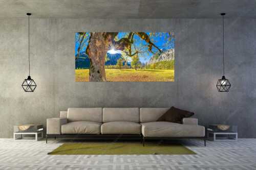 Großer Ahornboden im Karwendelgebirge - Stille Zeugen - Größe ca. 200x100cm, Seitenverhältnis 2:1 - Großer Ahornboden Eng - weitere Infos unter https://www.kriner-weiermann.de