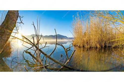 Idylische Ruhe am See - Stiller Morgen am See - Seitenverhältnis 2:1 - Sonnenaufgang am Eichsee - weitere Infos unter https://www.kriner-weiermann.de
