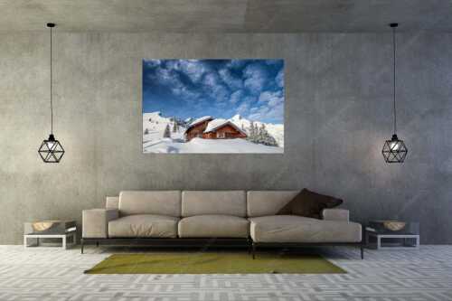 Die Stuibenhütte dient im Sommer als Unterkunft für den Almhirten der Kreuzalm - Stuibenhütte - Größe ca. 180x120cm, Seitenverhältnis 3:2 - Alpspitze - weitere Infos unter https://www.kriner-weiermann.de