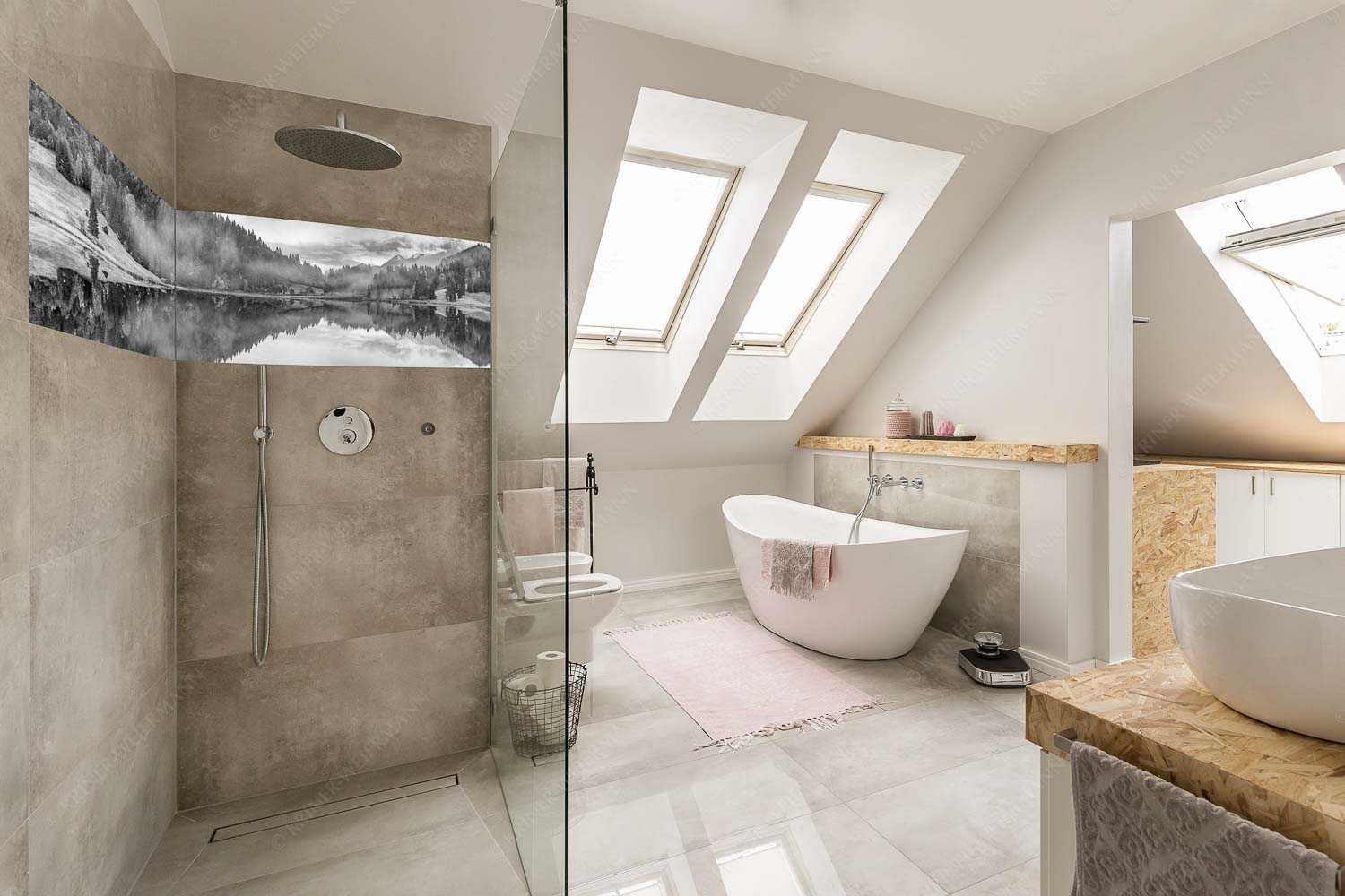 Symmetrie – Größe ca. 240x60cm, Seitenverhältnis 4:1 — Nebelstimmung am Geroldsee Die herbstliche Färbung taucht die Landschaft in ein neues Licht - Symmetrie - Größe ca. 240x60cm, Seitenverhältnis 4:1 - Nebelstimmung am Geroldsee - weitere Infos unter https://www.kriner-weiermann.de