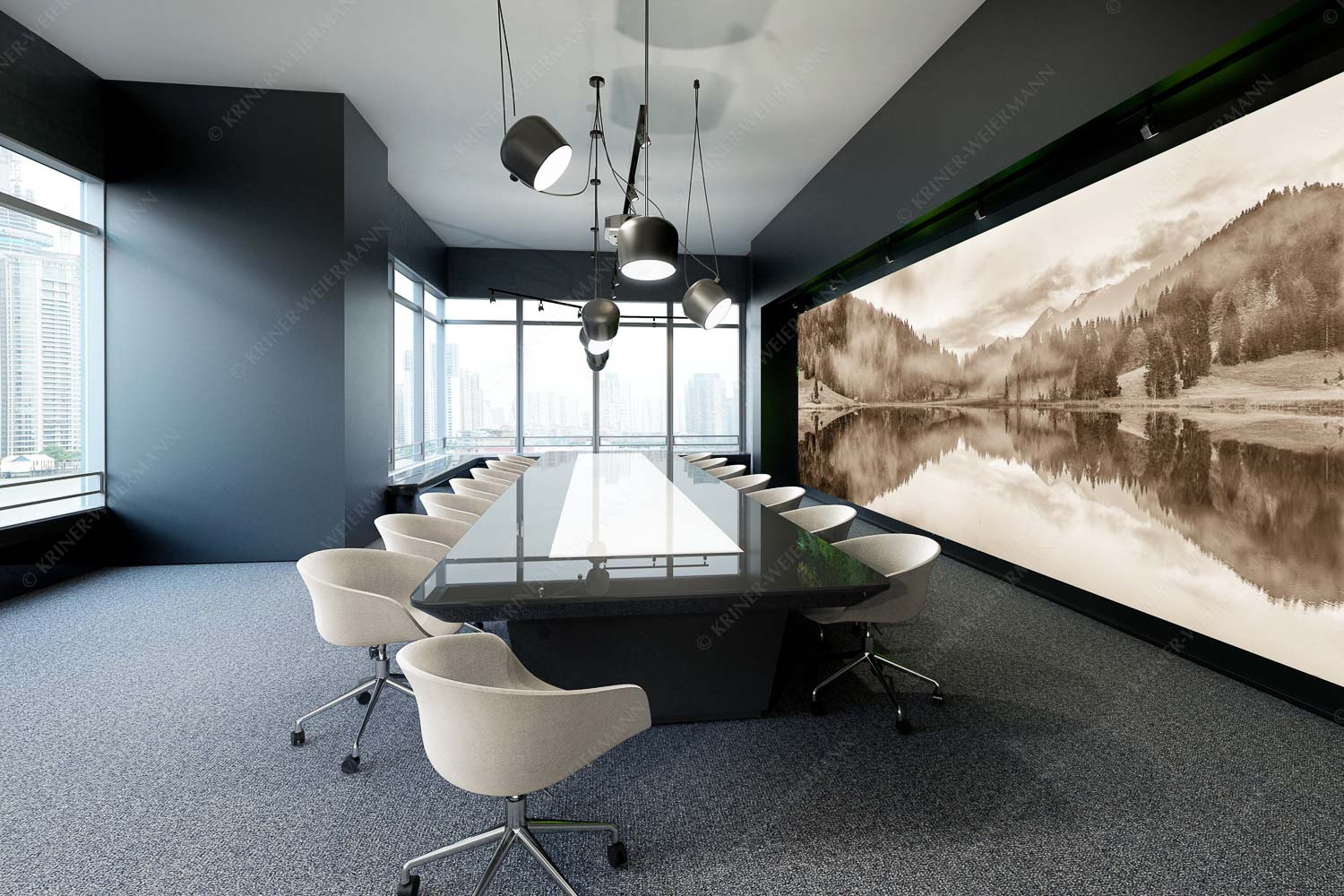 Symmetrie – Größe ca. 600x200cm, Seitenverhältnis 3:1 — Nebelstimmung am Geroldsee Die herbstliche Färbung taucht die Landschaft in ein neues Licht - Symmetrie - Größe ca. 600x200cm, Seitenverhältnis 3:1 - Nebelstimmung am Geroldsee - weitere Infos unter https://www.kriner-weiermann.de