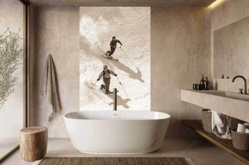 Wenn der Schnee passt ist Telemark Skifahren ein tolles Erlebnis - Telemark - Größe ca. 160x240cm, Seitenverhältnis 2:3 - Skifahren im Estergebirge - weitere Infos unter https://www.kriner-weiermann.de