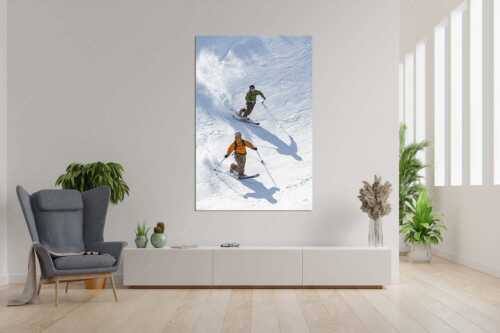 Wenn der Schnee passt ist Telemark Skifahren ein tolles Erlebnis - Telemark - Größe ca. 120x180cm, Seitenverhältnis 2:3 - Skifahren im Estergebirge - weitere Infos unter https://www.kriner-weiermann.de
