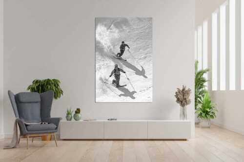Wenn der Schnee passt ist Telemark Skifahren ein tolles Erlebnis - Telemark - Größe ca. 120x180cm, Seitenverhältnis 2:3 - Skifahren im Estergebirge - weitere Infos unter https://www.kriner-weiermann.de