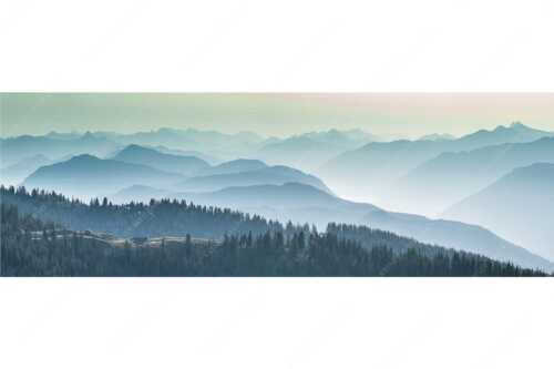 Morgenstimmung bei der Krüner Alm mit Panoramablick vom Wendelstein bis Zugspitze - Über d Oima - Seitenverhältnis 3:1 - Bayerische Voralpen mit Krüner Alm - weitere Infos unter https://www.kriner-weiermann.de