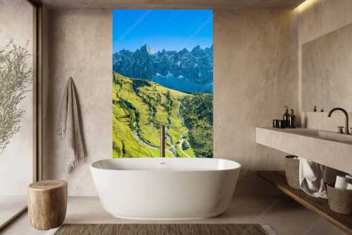 Blick über Ladizalm zu den Laliderer Nordwänden - Überm Almboden - Größe ca. 160x240cm, Seitenverhältnis 2:3 - Ladizalm im Karwendel - weitere Infos unter https://www.kriner-weiermann.de