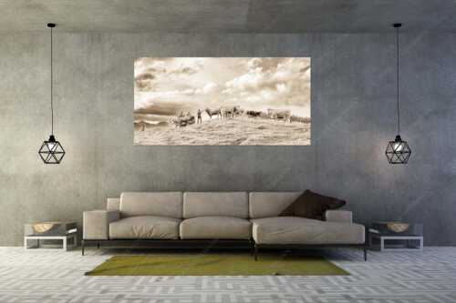 Hirte mit Jungvieh auf der Kuhalm im Estergebirge - Ums Vieh schaun - Größe ca. 200x100cm, Seitenverhältnis 2:1 - Hirte im Estergebirge - weitere Infos unter https://www.kriner-weiermann.de