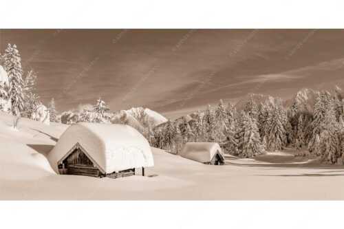 Unberührte Winterlandschaft nach ergiebigen Neuschneefällen im Kranzberggebiet - Unberührt - Seitenverhältnis 2:1 - Winter im Karwendel - weitere Infos unter https://www.kriner-weiermann.de