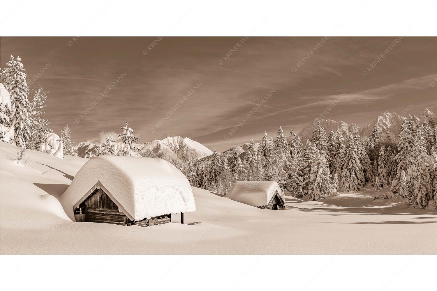 Unberührt – Seitenverhältnis 2:1 — Winter im Karwendel Unberührte Winterlandschaft nach ergiebigen Neuschneefällen im Kranzberggebiet
