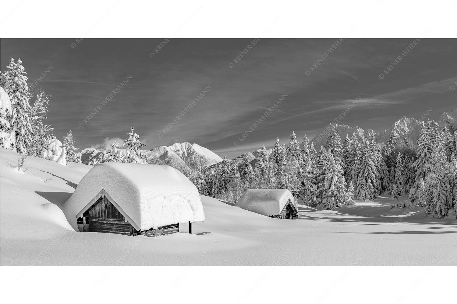 Unberührt – Seitenverhältnis 2:1 — Winter im Karwendel Unberührte Winterlandschaft nach ergiebigen Neuschneefällen im Kranzberggebiet