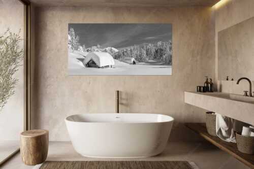 Unberührte Winterlandschaft nach ergiebigen Neuschneefällen im Kranzberggebiet - Unberührt - Größe ca. 180x90cm, Seitenverhältnis 2:1 - Winter im Karwendel - weitere Infos unter https://www.kriner-weiermann.de