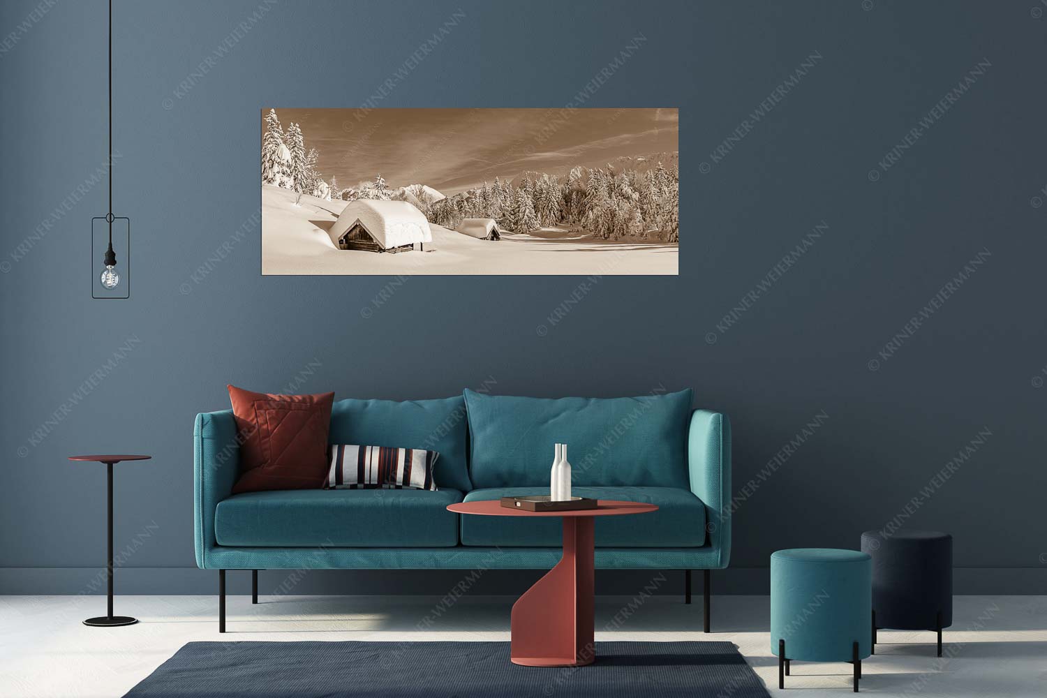 Unberührte Winterlandschaft nach ergiebigen Neuschneefällen im Kranzberggebiet - Unberührt - Größe ca. 175x70cm, Seitenverhältnis 2,5:1 - Winter im Karwendel - weitere Infos unter https://www.kriner-weiermann.de