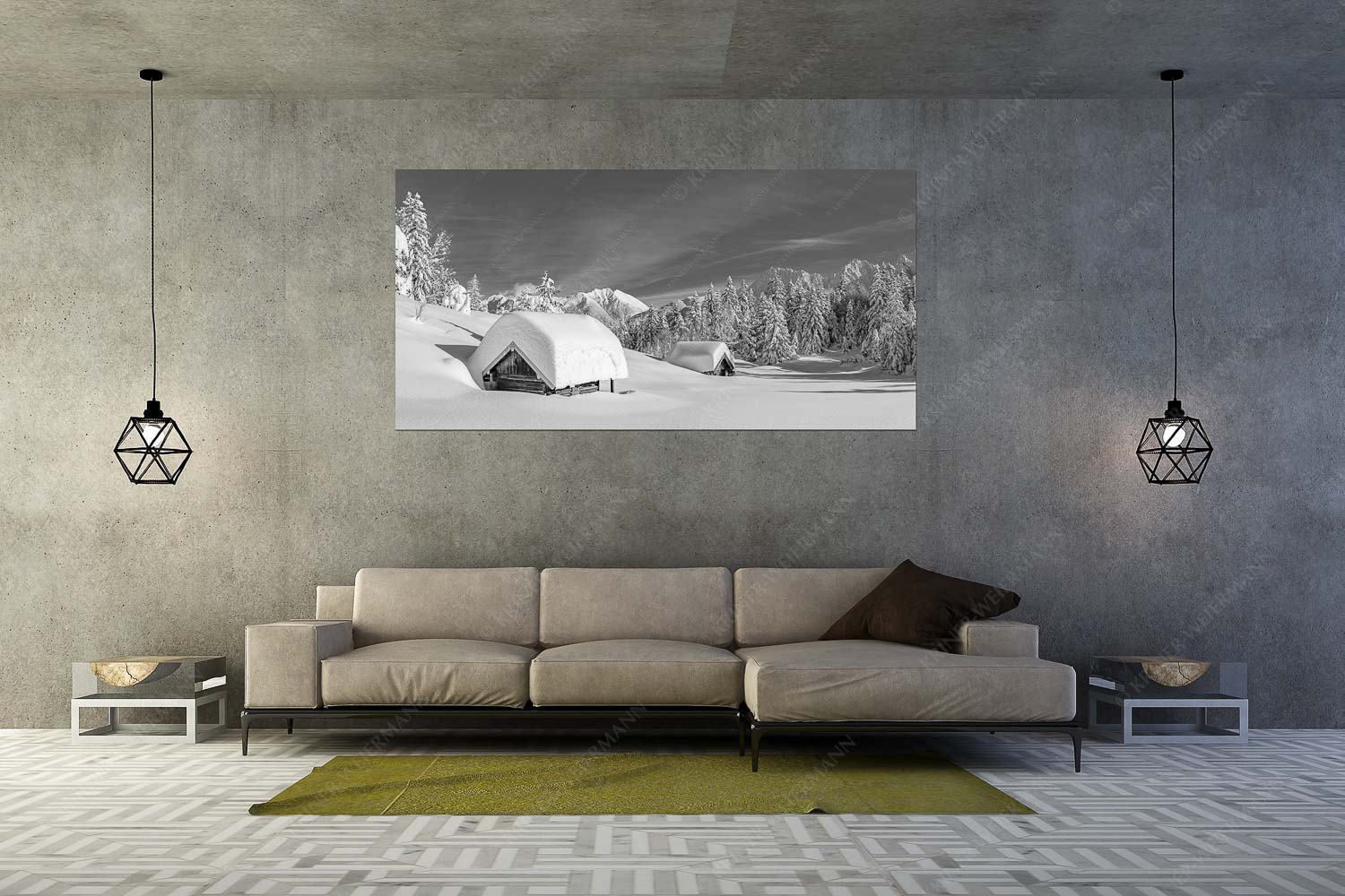 Unberührt – Größe ca. 200x100cm, Seitenverhältnis 2:1 — Winter im Karwendel Unberührte Winterlandschaft nach ergiebigen Neuschneefällen im Kranzberggebiet - Unberührt - Größe ca. 200x100cm, Seitenverhältnis 2:1 - Winter im Karwendel - weitere Infos unter https://www.kriner-weiermann.de