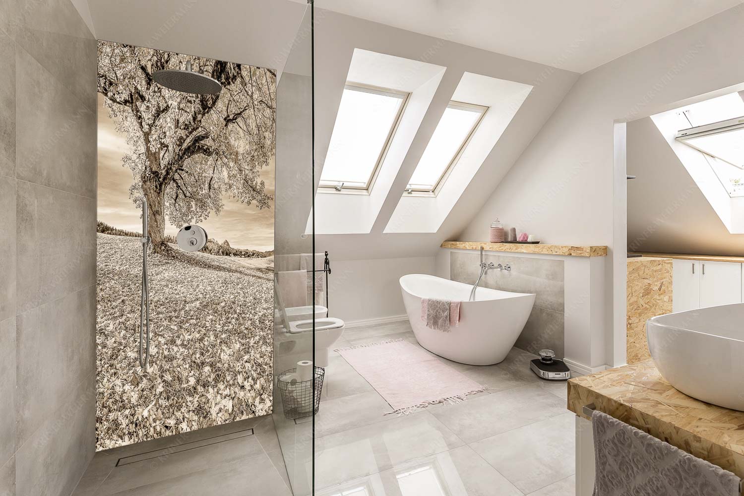 Untern Ahorn durch – Größe ca. 110x220cm, Seitenverhältnis 1: — Alpspitze Zugspitze und Waxenstein Bergahorn mit BNlick zum Zugspitzmassiv - Untern Ahorn durch - Größe ca. 110x220cm, Seitenverhältnis 1: - Alpspitze Zugspitze und Waxenstein - weitere Infos unter https://www.kriner-weiermann.de