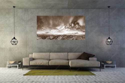 Eine gewaltige Wolkenstimmung hat sich über dem Werdenfelser Land gebildet - Urknall - Größe ca. 200x100cm, Seitenverhältnis 2:1 - Wolkenstimmung über Zugspitze - weitere Infos unter https://www.kriner-weiermann.de