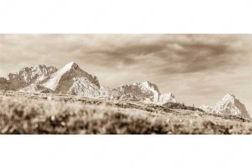 Blick aufs Zugspitzmassiv im Wettersteingebirge - Viele gute Bekannte - Seitenverhältnis 2,5:1 - Alpspitze Zugspitze Waxenstein - weitere Infos unter https://www.kriner-weiermann.de