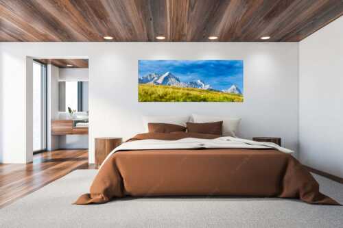 Blick aufs Zugspitzmassiv im Wettersteingebirge - Viele gute Bekannte - Größe ca. 200x80cm, Seitenverhältnis 2,5:1 - Alpspitze Zugspitze Waxenstein - weitere Infos unter https://www.kriner-weiermann.de