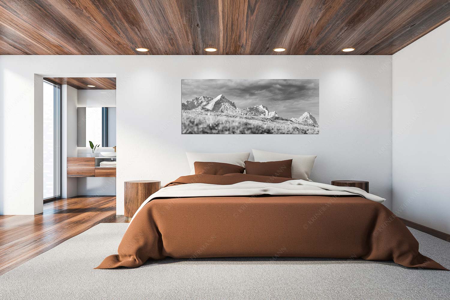 Blick aufs Zugspitzmassiv im Wettersteingebirge - Viele gute Bekannte - Größe ca. 200x80cm, Seitenverhältnis 2,5:1 - Alpspitze Zugspitze Waxenstein - weitere Infos unter https://www.kriner-weiermann.de