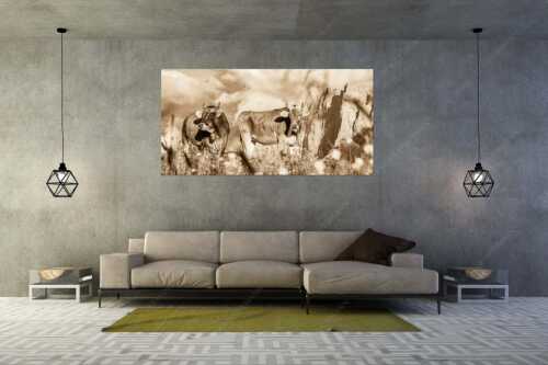 Jungvieh im Karwendel mit Lalidererwand - Von glücklichen Kühen - Größe ca. 200x100cm, Seitenverhältnis 2:1 - Blumenwiese mit Rindern im Karwendel - weitere Infos unter https://www.kriner-weiermann.de