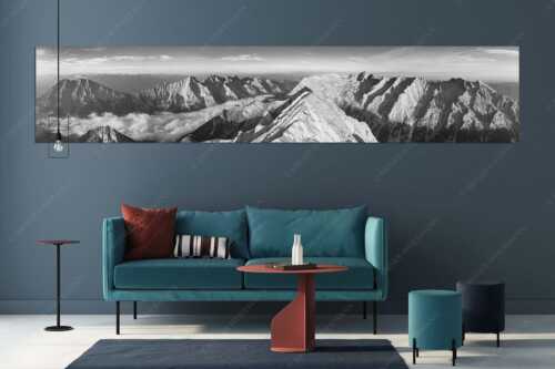 Panoramaaussicht vom Hochwanner zu Mieminger und Wettersteingebirge - Wannerfreunde - Größe ca. 350x70cm, Seitenverhältnis 5:1 - Hochwanner im Wetterstein - weitere Infos unter https://www.kriner-weiermann.de