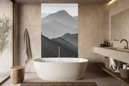 Weit schweift der Blick über das Ammergebirge bis hin zu den Allgäuer Alpen - Welt der Sihouetten - Größe ca. 160x240cm, Seitenverhältnis 2:3 - Gipfel und Bergketten - weitere Infos unter https://www.kriner-weiermann.de