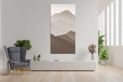 Weit schweift der Blick über das Ammergebirge bis hin zu den Allgäuer Alpen - Welt der Sihouetten - Größe ca. 90x180cm, Seitenverhältnis 1: - Gipfel und Bergketten - weitere Infos unter https://www.kriner-weiermann.de