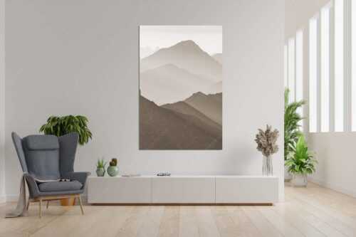 Weit schweift der Blick über das Ammergebirge bis hin zu den Allgäuer Alpen - Welt der Sihouetten - Größe ca. 120x180cm, Seitenverhältnis 2:3 - Gipfel und Bergketten - weitere Infos unter https://www.kriner-weiermann.de
