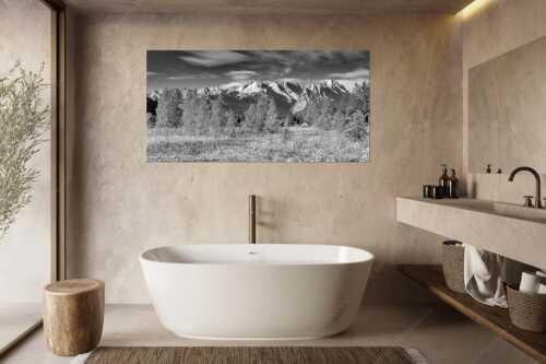 Wollgras zwischen Oberau und Farchant mit Blick auf Zufspitzmassiv - Werdenfelsblick - Größe ca. 180x90cm, Seitenverhältnis 2:1 - Loisachtal mit Alpspitze - weitere Infos unter https://www.kriner-weiermann.de