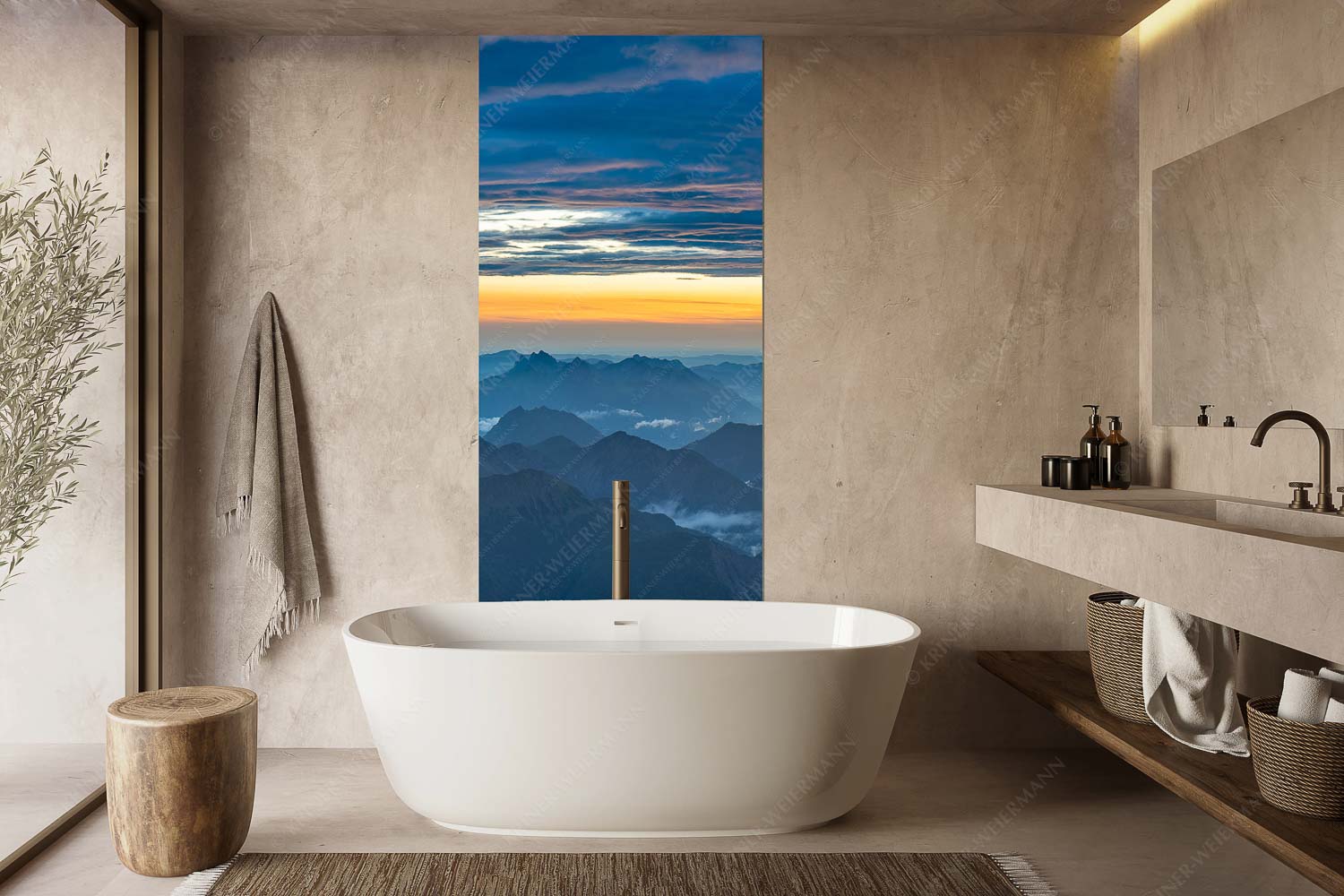 Wetterberuhigung – Größe ca. 100x200cm, Seitenverhältnis 1:2 — Zugspitze Abendstimmung Blick von der Zugspitze über Thannheimer Berge nach einem Gewitterregen - Wetterberuhigung - Größe ca. 100x200cm, Seitenverhältnis 1:2 - Zugspitze Abendstimmung - weitere Infos unter https://www.kriner-weiermann.de