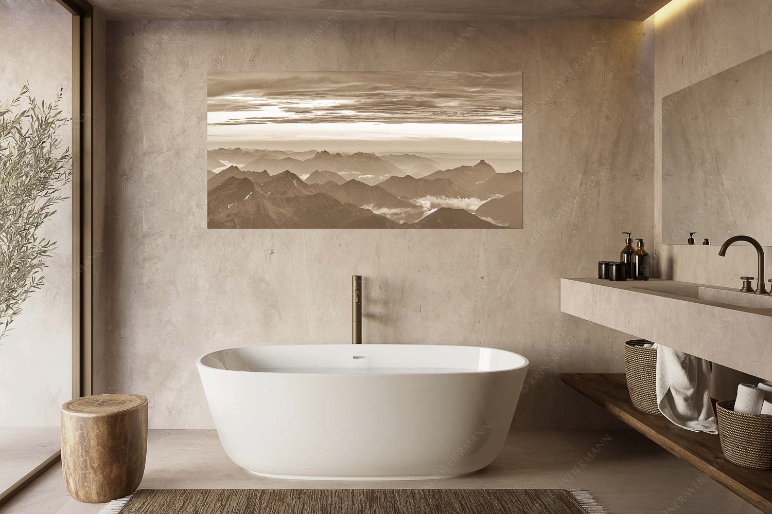 Wetterberuhigung – Größe ca. 180x90cm, Seitenverhältnis 2:1 — Zugspitze Abendstimmung Blick von der Zugspitze über Thannheimer Berge nach einem Gewitterregen - Wetterberuhigung - Größe ca. 180x90cm, Seitenverhältnis 2:1 - Zugspitze Abendstimmung - weitere Infos unter https://www.kriner-weiermann.de