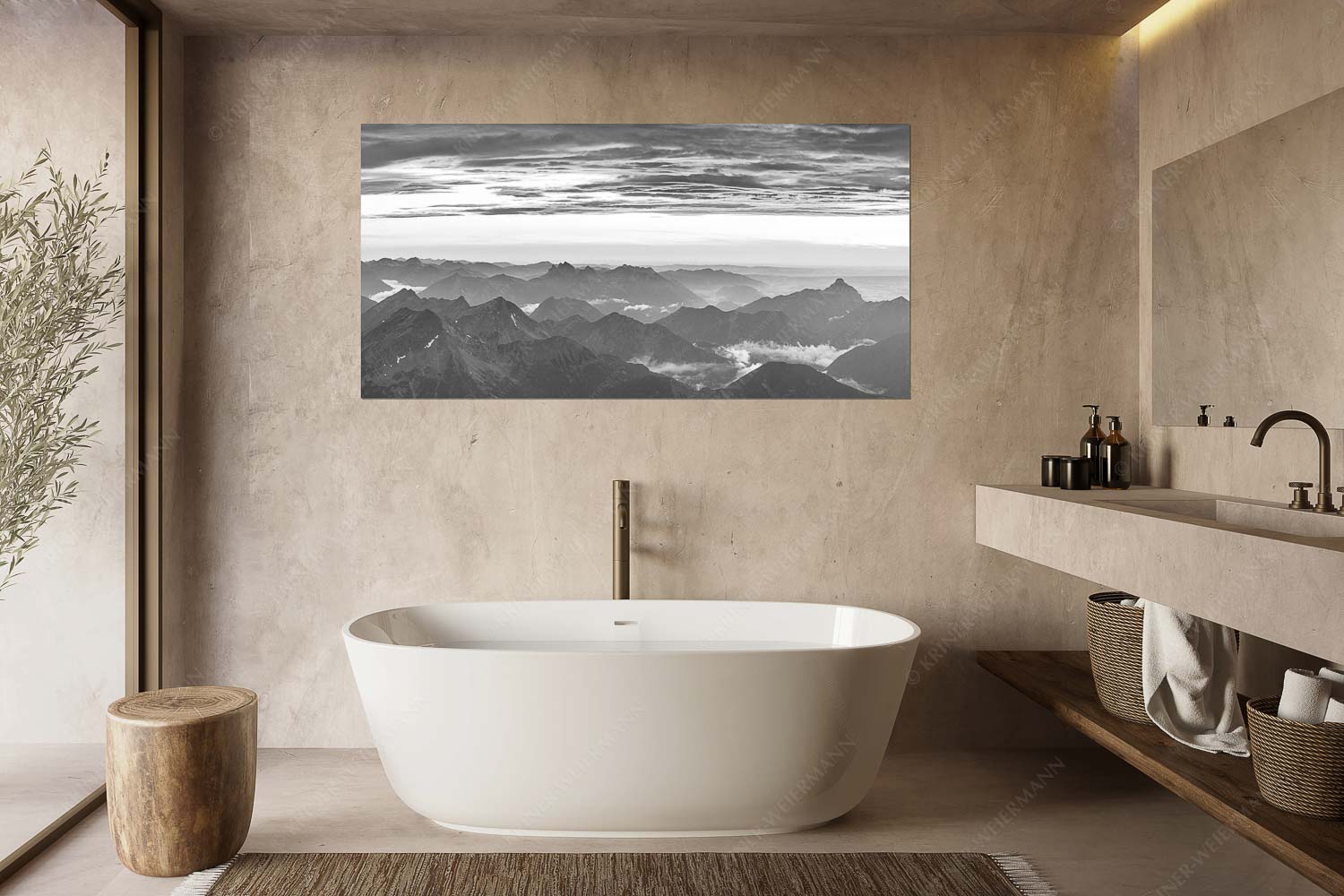 Wetterberuhigung – Größe ca. 180x90cm, Seitenverhältnis 2:1 — Zugspitze Abendstimmung Blick von der Zugspitze über Thannheimer Berge nach einem Gewitterregen - Wetterberuhigung - Größe ca. 180x90cm, Seitenverhältnis 2:1 - Zugspitze Abendstimmung - weitere Infos unter https://www.kriner-weiermann.de