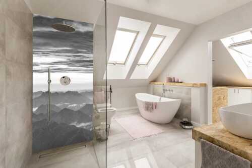 Blick von der Zugspitze über Thannheimer Berge nach einem Gewitterregen - Wetterberuhigung - Größe ca. 110x220cm, Seitenverhältnis 1:2 - Zugspitze Abendstimmung - weitere Infos unter https://www.kriner-weiermann.de