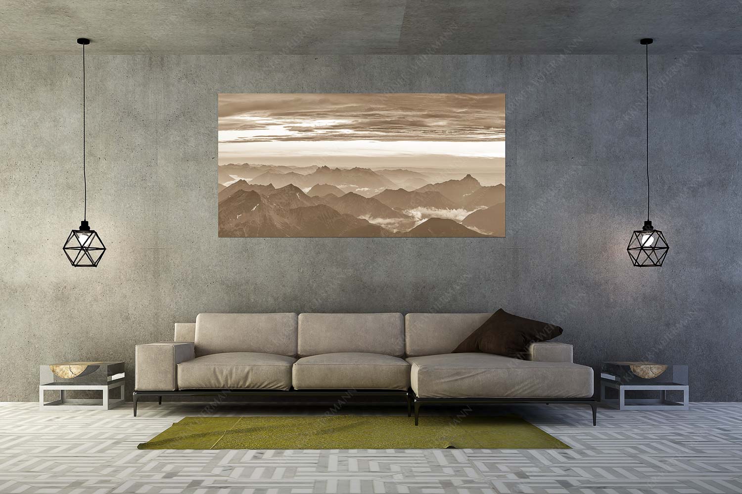 Wetterberuhigung – Größe ca. 200x100cm, Seitenverhältnis 2:1 — Zugspitze Abendstimmung Blick von der Zugspitze über Thannheimer Berge nach einem Gewitterregen - Wetterberuhigung - Größe ca. 200x100cm, Seitenverhältnis 2:1 - Zugspitze Abendstimmung - weitere Infos unter https://www.kriner-weiermann.de
