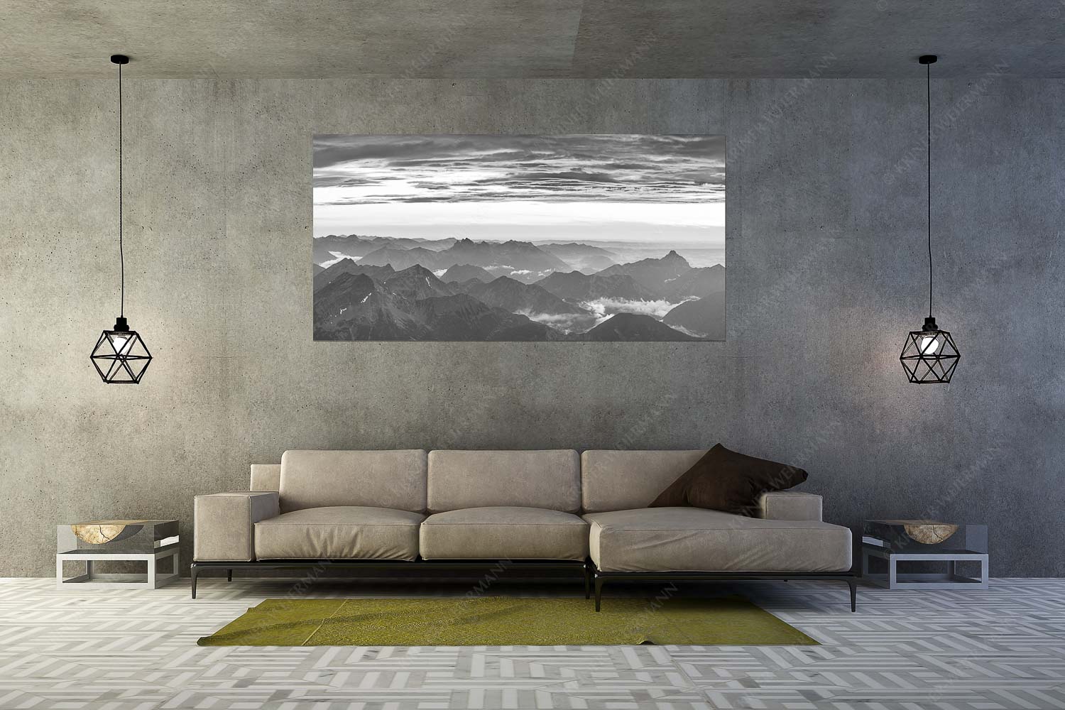 Wetterberuhigung – Größe ca. 200x100cm, Seitenverhältnis 2:1 — Zugspitze Abendstimmung Blick von der Zugspitze über Thannheimer Berge nach einem Gewitterregen - Wetterberuhigung - Größe ca. 200x100cm, Seitenverhältnis 2:1 - Zugspitze Abendstimmung - weitere Infos unter https://www.kriner-weiermann.de