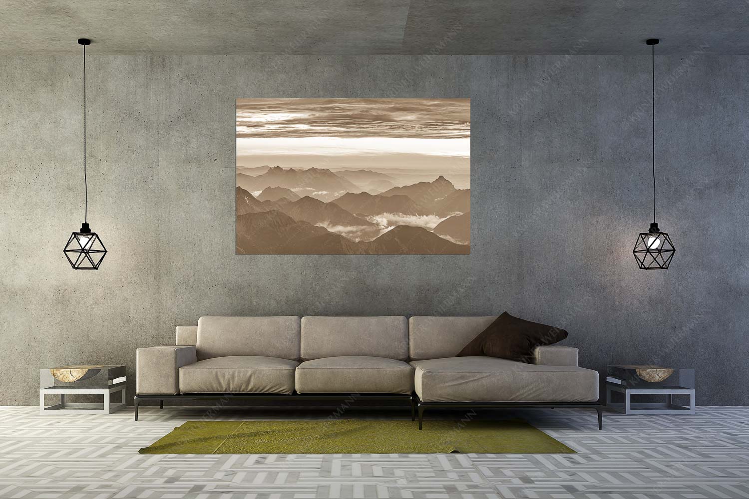 Wetterberuhigung – Größe ca. 180x120cm, Seitenverhältnis 3:2 — Zugspitze Abendstimmung Blick von der Zugspitze über Thannheimer Berge nach einem Gewitterregen - Wetterberuhigung - Größe ca. 180x120cm, Seitenverhältnis 3:2 - Zugspitze Abendstimmung - weitere Infos unter https://www.kriner-weiermann.de