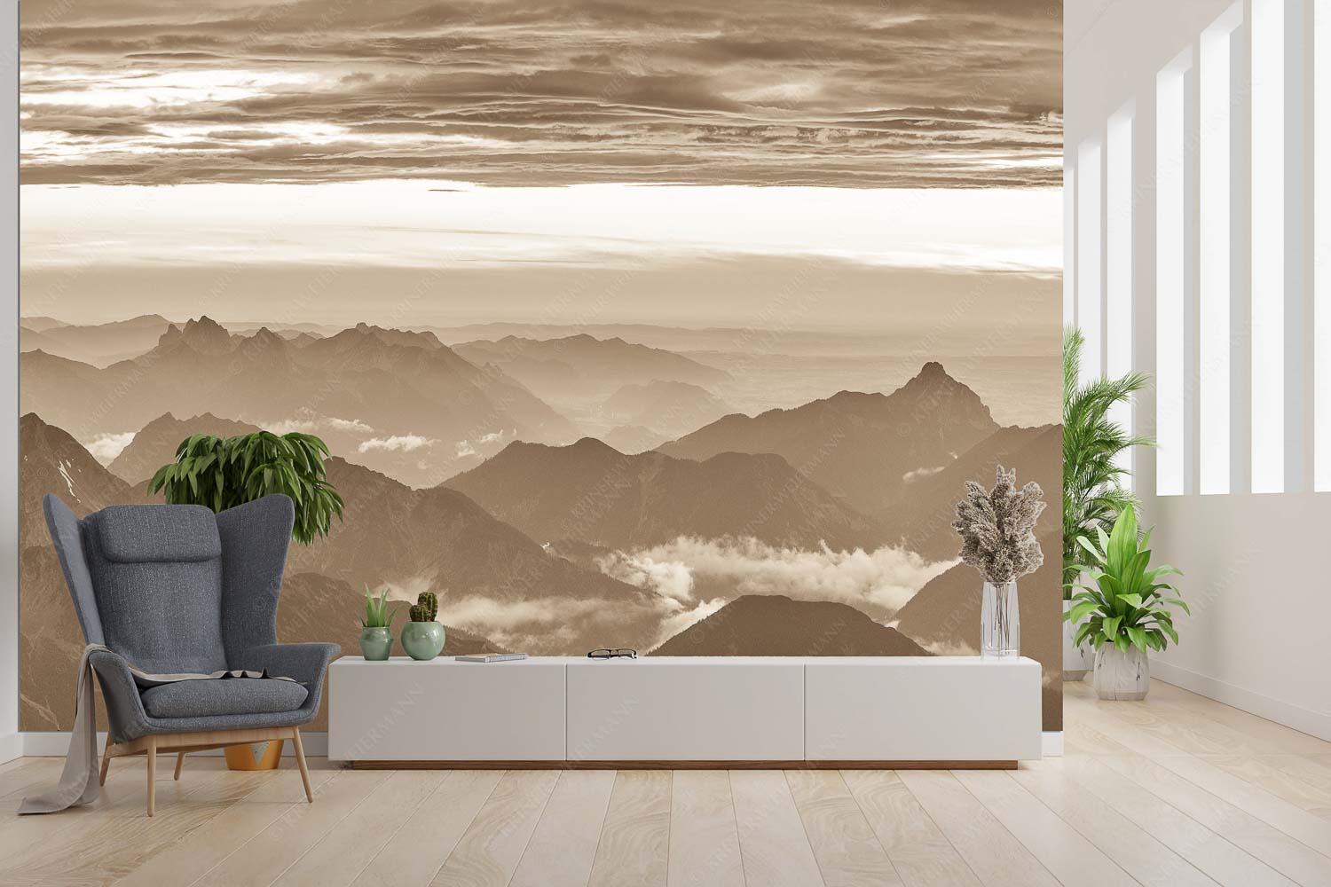 Wetterberuhigung – Größe ca. 300x200cm, Seitenverhältnis 3:2 — Zugspitze Abendstimmung Blick von der Zugspitze über Thannheimer Berge nach einem Gewitterregen - Wetterberuhigung - Größe ca. 300x200cm, Seitenverhältnis 3:2 - Zugspitze Abendstimmung - weitere Infos unter https://www.kriner-weiermann.de