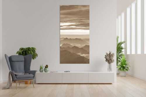 Blick von der Zugspitze über Thannheimer Berge nach einem Gewitterregen - Wetterberuhigung - Größe ca. 90x180cm, Seitenverhältnis 1:2 - Zugspitze Abendstimmung - weitere Infos unter https://www.kriner-weiermann.de