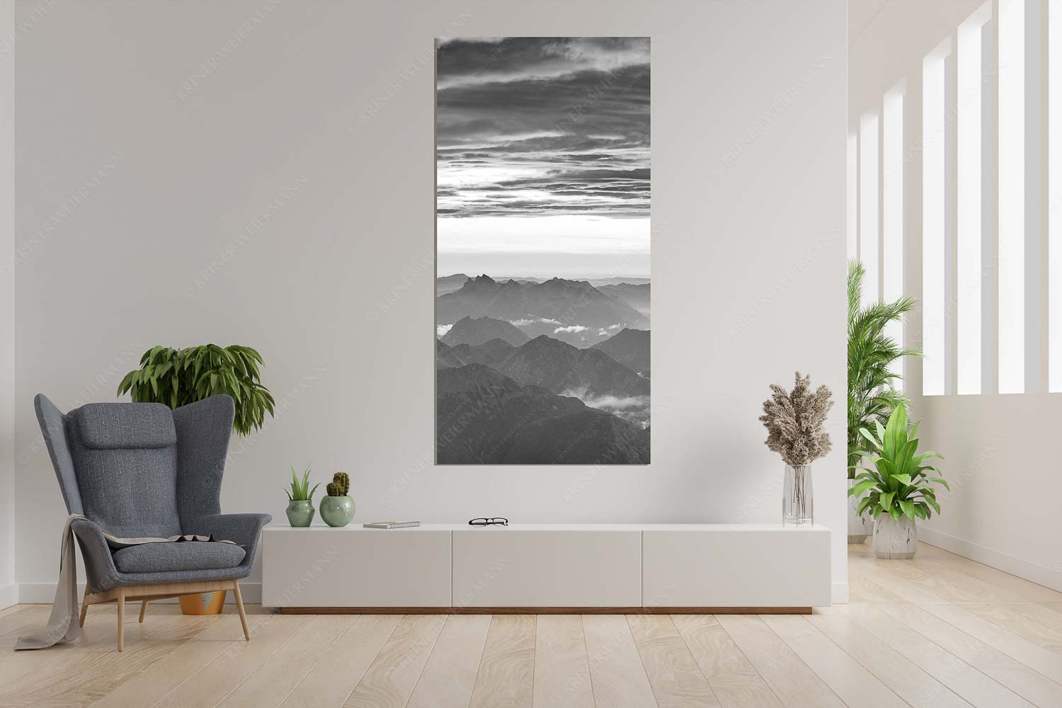 Wetterberuhigung – Größe ca. 90x180cm, Seitenverhältnis 1:2 — Zugspitze Abendstimmung Blick von der Zugspitze über Thannheimer Berge nach einem Gewitterregen - Wetterberuhigung - Größe ca. 90x180cm, Seitenverhältnis 1:2 - Zugspitze Abendstimmung - weitere Infos unter https://www.kriner-weiermann.de